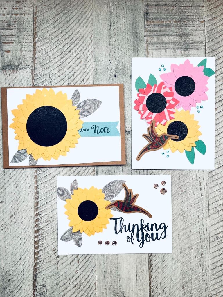 Sunflower_Card_Set_Made_By_Paper_Punches